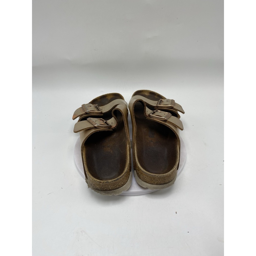 Birkenstock Sandals Women 6- 6.5 / EU 37 Arizona Birko-Flor Gold Slides 4011 - Picture 6 of 11
